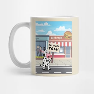 Eat More Tofu - Protesting Cow Mug